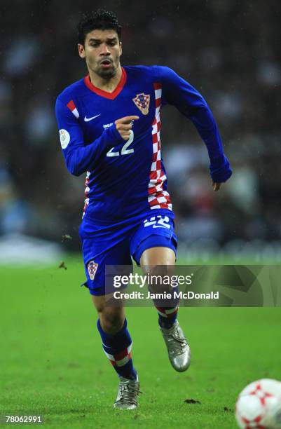 Eduardo Da Silva of Croatia in action during the Euro 2008 Group E qualifying match between England and Croatia at Wembley Stadium on November 21,...