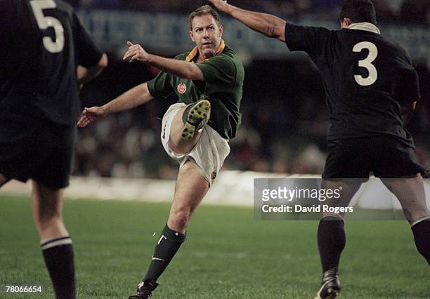 South African rugby player Johan Roux in action for his country against New Zealand during the First Test of the All Blacks tour of South Africa,...