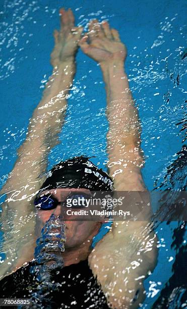Nicole Hetzer of SV Wacker Burghausen in action during the women's 400m medley final during the German Swimming Short Track Championship at the...