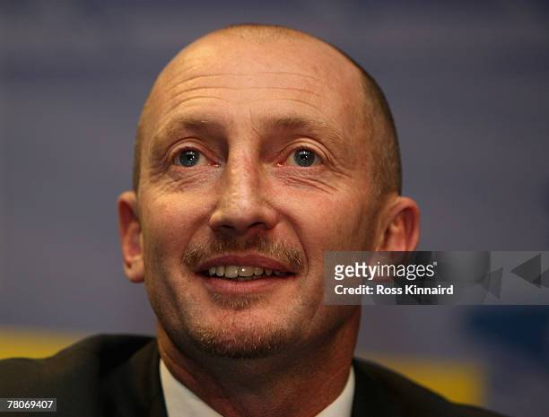New Leicester City manager Ian Holloway during a press conference called at the Walkers Stadium on November 22, 2007 in Leicester, England.