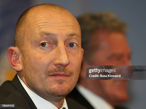 New Leicester City manager Ian Holloway during a press conference called at the Walkers Stadium on November 22, 2007 in Leicester, England.