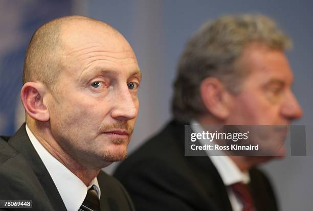 New Leicester City manager Ian Holloway during a press conference called at the Walkers Stadium on November 22, 2007 in Leicester, England.