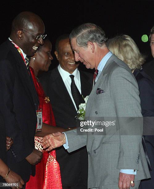 Prince Charles,The Prince of Wales arrives in Uganda for CHOGM with his wife Camilla, The Duchess of Cornwall at Entebbe airport on 22nd November...
