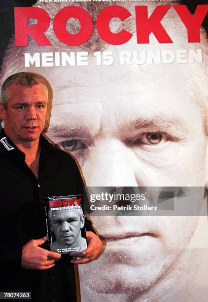 Former boxer star Graciano "Rocky" Rocchigiani poses during a photosession to promote his new biography "My 15 rounds" in front of the Rocky's Gym on...