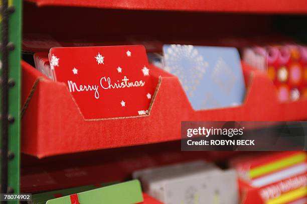 Gift cards are on display at a Wal-Mart store, in Panorama City, California, 23 November 2007. The day after Thanksgiving, known as "Black Friday,"...