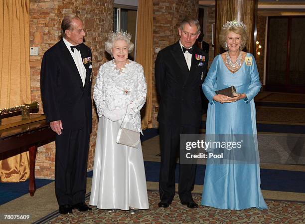 Prince Philip, Duke of Edinburgh, Prince Charles, Prince of Wales, HRH Queen Elizabeth II and Camilla, Duchess of Cornwall arrive at the Serena Hotel...