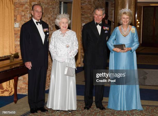 Prince Philip, Duke of Edinburgh, Prince Charles, Prince of Wales, HRH Queen Elizabeth II and Camilla, Duchess of Cornwall arrive at the Serena Hotel...