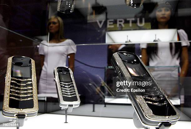 Products are displayed at the Millionaire Fair 2007 at Crocus Expo November 22, 2007 in Moscow, Russia. The Millionaire Fair, the world's largest...