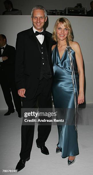 Television hostess Marietta Slomka and Christof Lang attend the annual German media ball 'Bundespresseball' on November 23, 2007 in Berlin, Germany.