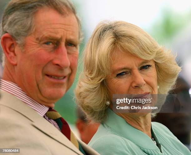 Camilla, Duchess of Cornwall and Prince Charles, Prince of Wales watch a first Aid demonstration during a visit to St Joseph's School on November 24,...