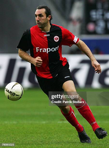 Sotirios Kiriakos of Frankfurt runs with the ball during the Bundesliga match between Eintracht Frankfurt and VfB Stuttgart at the Commerzbank Arena...