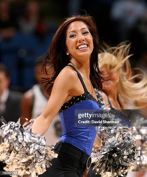 Members of the Minnesota Timberwolves Dance Team perform during a time out as the Minnesota Timberwolves take on the Atlanta Hawks on November 24,...