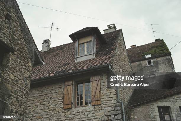 Stone houses in Châteauneuf, in the Côte-d'Or department of eastern France, July 1980.
