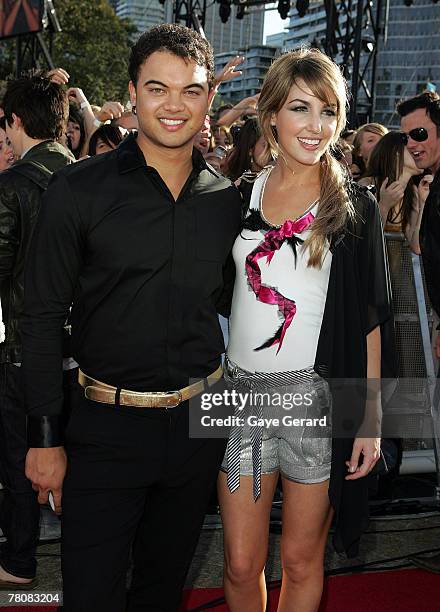 Singer Guy Sebastian and partner Julie Egan attend the 2007 Australian Idol grand final at the Sydney Opera House on November 25, 2007 in Sydney,...