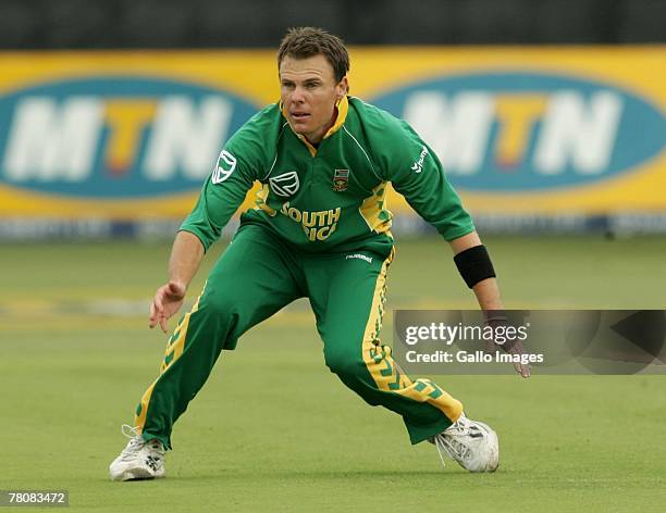 Johan Botha of South Africa during the first ODI match between South Africa and New Zealand held at Sarhara Stadium on November 25, 2007 in...