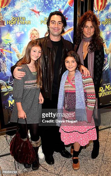 Actors and husband and wife Nathaniel Parker and Anna Patrick and their children arrive at the UK premiere of "Mr Magorium's Wonder Emporium" at the...