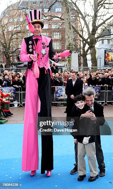 Actor Dustin Hoffman and Zach Mils arrive at the UK premiere of "Mr Magorium's Wonder Emporium" at the Empire cinema Leicester Square on November 25,...