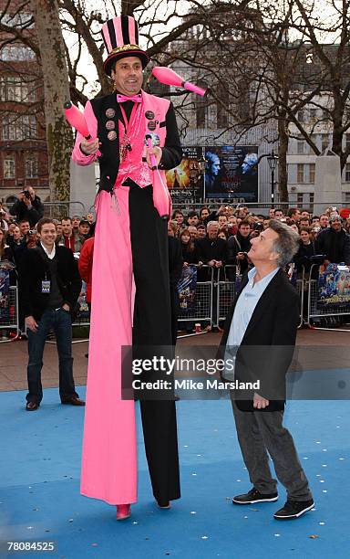 Dustin Hoffman and Zach Mills arrive at the UK premiere of Mr Magorium's Wonder Emporium at the Empire Leicester Square on November 25, 2007 in...