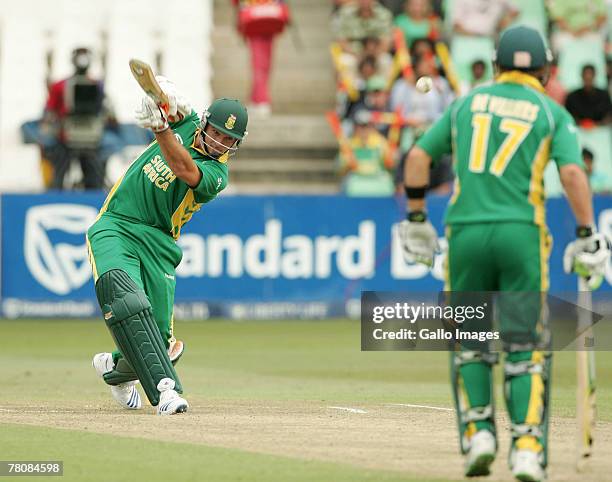 Graeme Smith of South Africa in his innings of 44 runs during the first ODI match between South Africa and New Zealand held at Sarhara Stadium on...