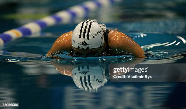 Iris Rosenberger of SG Stadtwerke Muenchen in action at the 100m butterfly final during the German Swimming Short Track Championship at the Hauptbad...