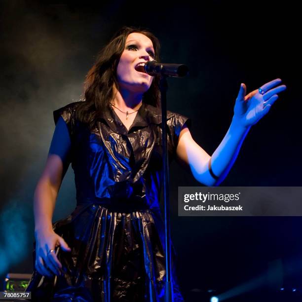 Finnish singer Tarja Turunen, former lead singer of the symphonic metal band Nightwish performs live during a concert at the Columbia Club on...