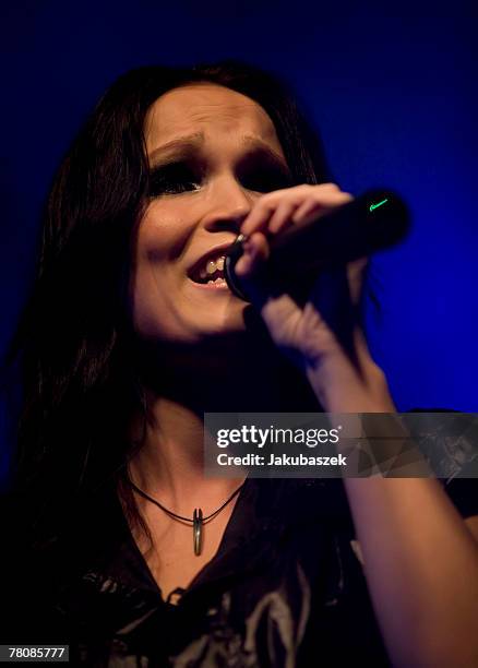 Finnish singer Tarja Turunen, former lead singer of the symphonic metal band Nightwish performs live during a concert at the Columbia Club on...