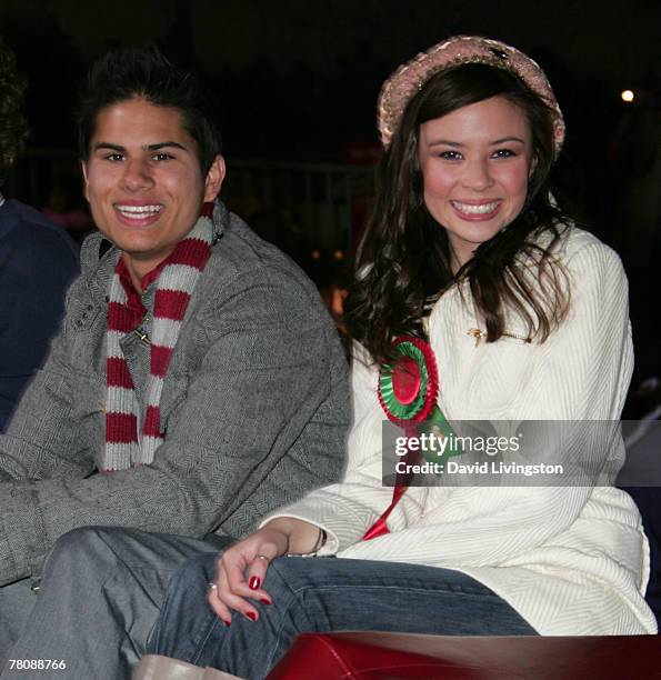 Actors Raja Fenske and Malese Jow ride in the 2007 Hollywood's Santa Parade along Hollywood Blvd. On November 25, 2007 in Hollywood, California.