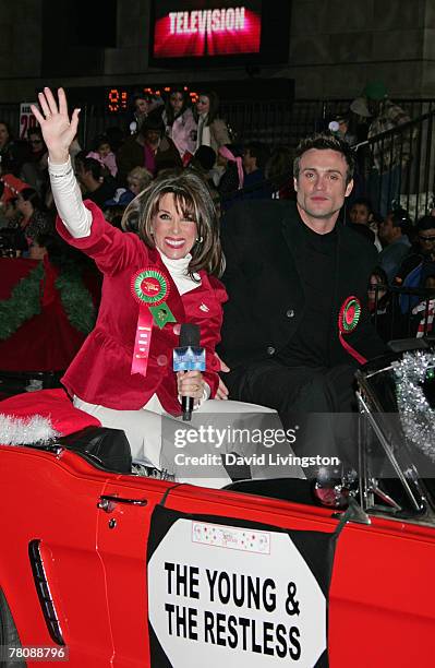 Actors Kate Linder and Daniel Goddard ride in the 2007 Hollywood's Santa Parade along Hollywood Blvd. On November 25, 2007 in Hollywood, California.