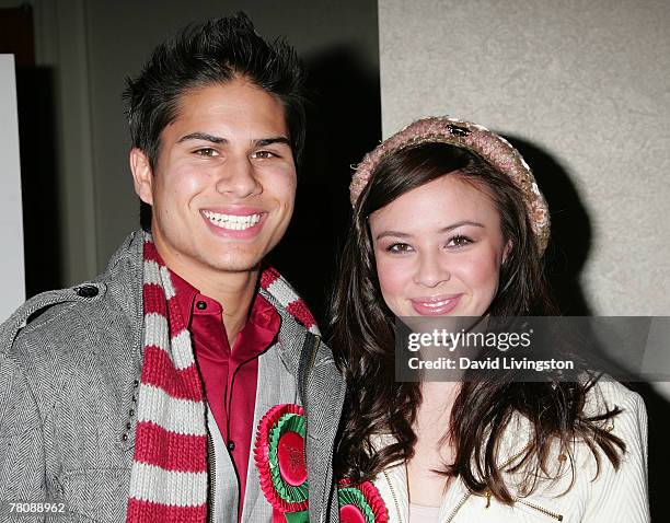 Actors Raja Fenske and Malese Jow arrive for the 2007 Hollywood's Santa Parade at the Renaissance Hollywood Hotel on November 25, 2007 in Hollywood,...