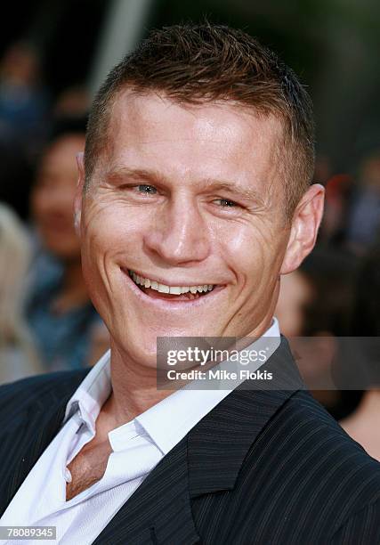 Boxer Danny Green arrives at the "Foxtel Is Football" Foxtel and FFA hosted party in honour of David Beckham at Cafe Sydney on November 26, 2007 in...