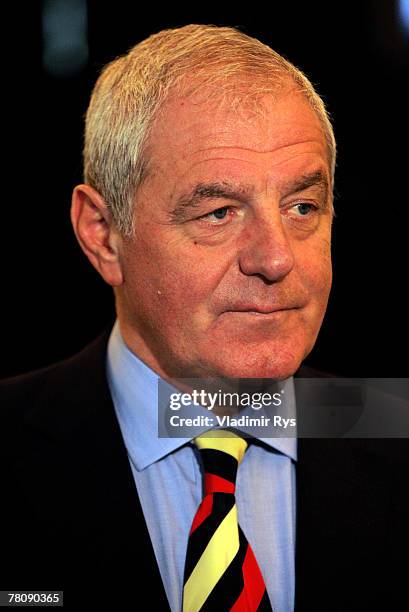 Glasgow Rangers manager Walter Smith gives interview after the press conference at the Moevenpick Stuttgart Airport Hotel on November 26, 2007 in...