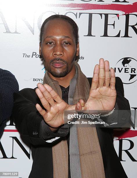 Rza arrives at "American Gangster" premiere at the Apollo Theater on October 19, 2007 in New York City, New York.