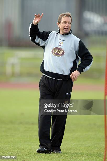 Northampton Town Manager Stuart Gray during a training session at Sixfields Stadium on November 22 , 2007 in Northampton ,England.