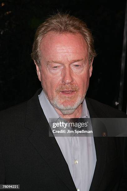 Director Ridley Scott arrives at "American Gangster" premiere at the Apollo Theater on October 19, 2007 in New York City, New York.