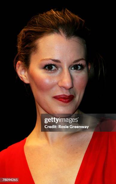 Actress Amy Carson arrives at the UK premiere of "The Magic Flute" at Odeon West End on November 26, 2007 in London, England.