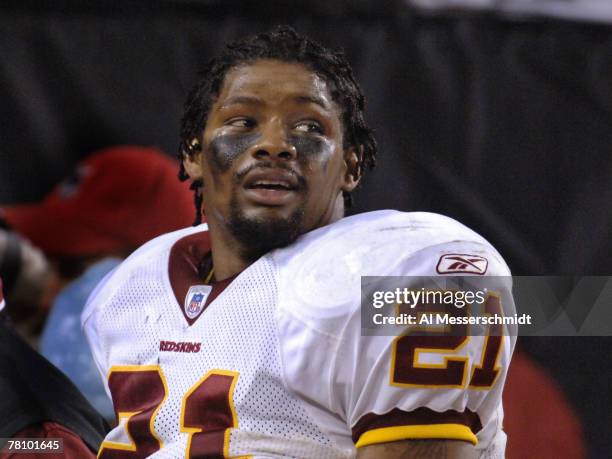 Washington Redskins safety Sean Taylor leaves the field after his ejection in an NFL wild card playoff game January 7, 2006 in Tampa. The Redskins...