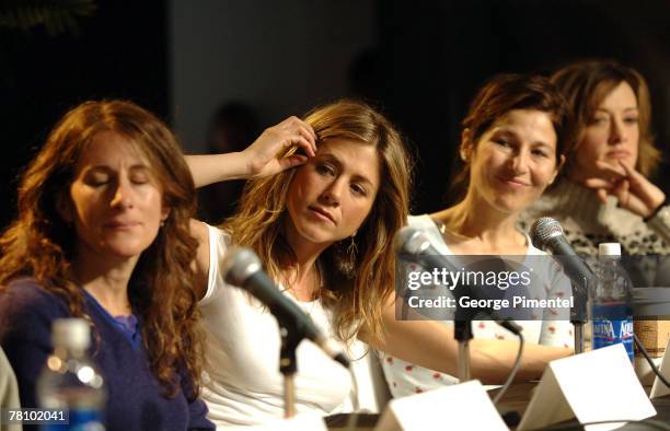 Nicole Holofcener, director, Jennifer Aniston, Catherine Keener and Joan Cusack