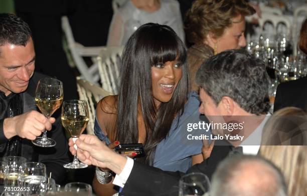 Naomi Campbell attends Mari Claire Prix de la Mode ceremony at the French Ambassadors residence on November 22, 2007 in Madrid, Spain.