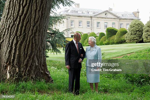 In this image, made available November 18 HM The Queen Elizabeth II and Prince Philip, The Duke of Edinburgh re-visit Broadlands, to mark their...