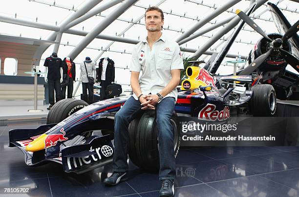 David Coulthard poses during the Puma Red Bull Press Day at the Hangar 7 on November 27, 2007 in Salzburg, Austria.
