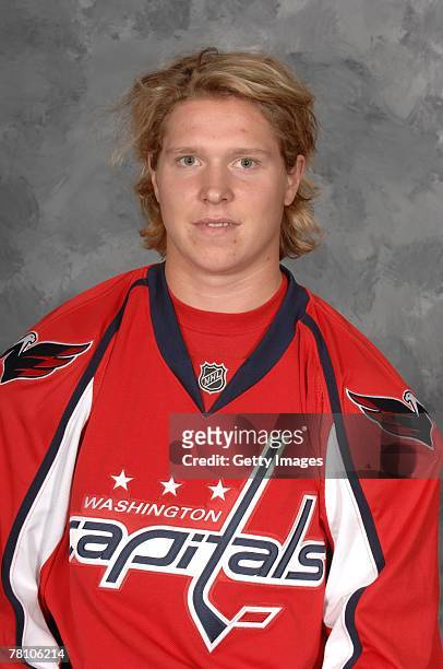 Nicklas Backstrom of the Washington Capitals poses for his 2007 NHL headshot at photo day in Washington, D.C.