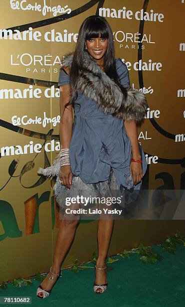 Naomi Campbell arrives to Mari Claire Prix de la Mode ceremony, at the French Ambassadors residence on November 22, 2007 in Madrid, Spain