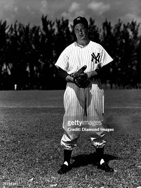 Pitcher Joe Page of the New York Yankees poses for a portrait during Spring Training in March, 1948 in St. Petersburg, Florida. Joe Page4860