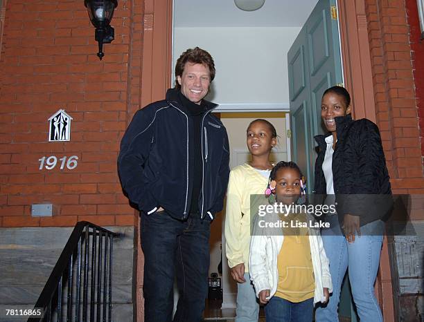 Jon Bon Jovi visits with Project H.O.M.E. Family during Project H.O.M.E. Press conference on November 26, 2007 in Philadelphia Pennsylvania.