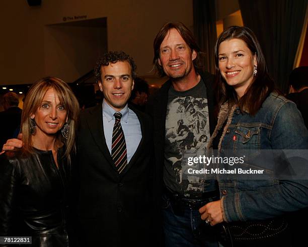 Bonnie Hammer, Sci Fi Channel and USA Network president; Sci Fi's Mark Stern; actor Kevin Sorbo and wife Sam Jenkins attend the after party for the...