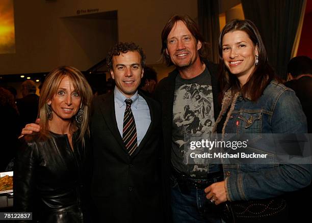 Bonnie Hammer, Sci Fi Channel and USA Network president; Sci Fi's Mark Stern; actor Kevin Sorbo and wife Sam Jenkins attend the after party for the...