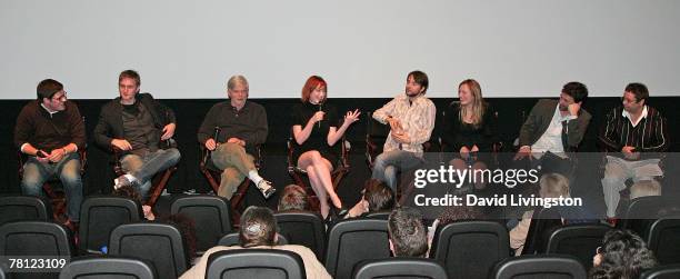 Actors and cast members Rich Sommer, Aaron Staton, Robert Morse, Christina Hendricks, Vincent Kartheiser, Elisabeth Moss and Jon Hamm with Hollywood...
