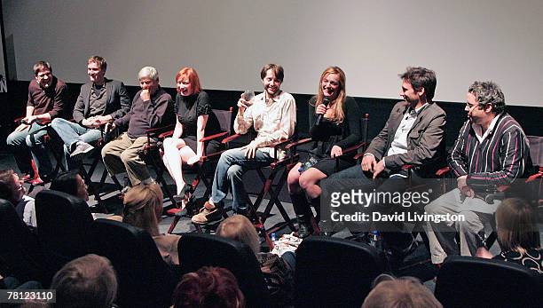 Actors and cast members Rich Sommer, Aaron Staton, Robert Morse, Christina Hendricks, Vincent Kartheiser, Elisabeth Moss and Jon Hamm with Hollywood...