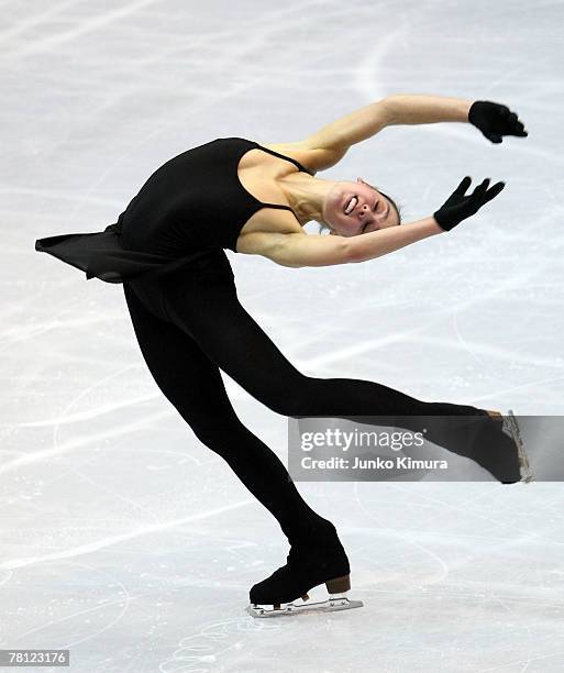 Alissa Czisny of USA skates during the official practice of the ISU Grand Prix of Figure Skating NHK Trophy at Sendai City Gymnasium on November 28,...