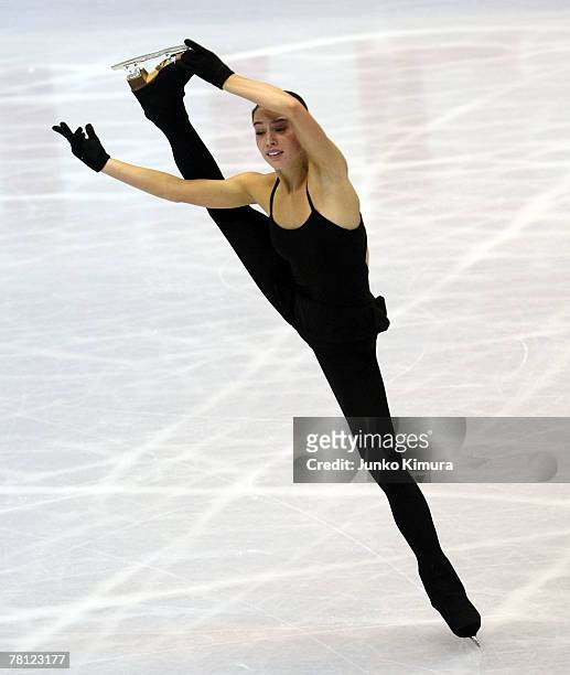 Alissa Czisny of USA skates during the official practice of the ISU Grand Prix of Figure Skating NHK Trophy at Sendai City Gymnasium on November 28,...
